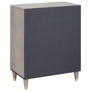 Credenza Grigio e Oro 60 x 33.5 x 75 cm Legno massello di mango 4018775