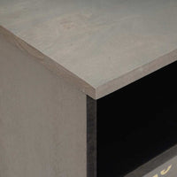 vidaXL Armadio da Notte Grigio 40 x 33 x 46 cm legno massello di mango