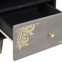 Armadio da Notte Grigio 40 x 33 x 46 cm legno massello di mango 4018778