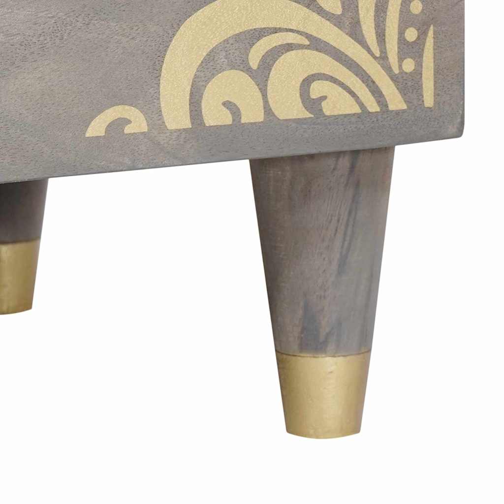 vidaXL Armadio da Notte Grigio 50 x 33 x 62 cm legno massello di mango