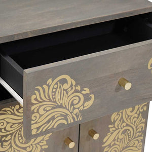 vidaXL Armadio da Notte Grigio 50 x 33 x 60 cm legno massello di mango