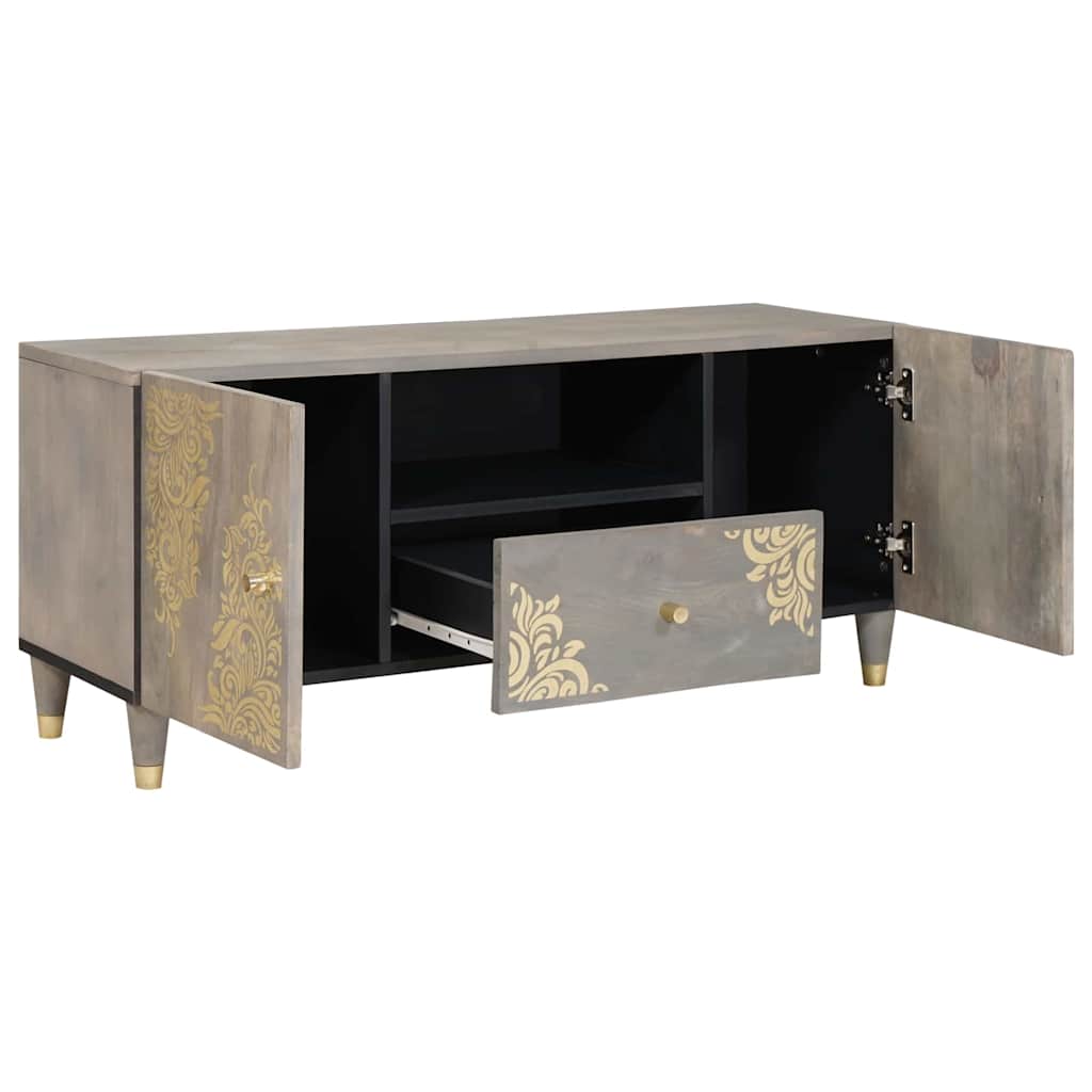 Mobile TV-Credenza TV-Console TV Grigio 105 x 33 x 46 cm Legno di mango massello 417718