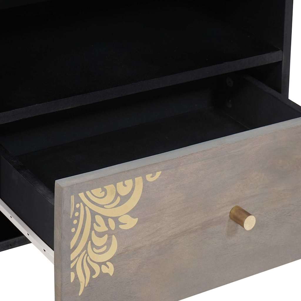 vidaXL Mobile TV con cassetto Grigio e Oro 80 x 33.5 x 46 cm