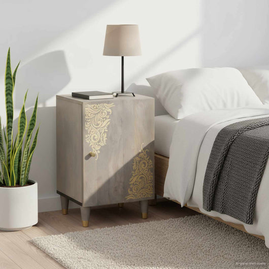 Mobile da Bagno Grigio 38 x 33 x 58 cm Legno di mango massello 4018793