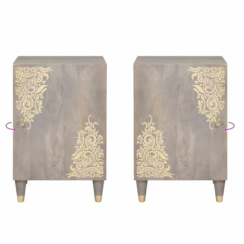 vidaXL Mobile da Bagno Grigio 38 x 33 x 58 cm Legno massello di mango