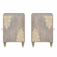 vidaXL Mobile da Bagno Grigio 38 x 33 x 58 cm Legno massello di mango