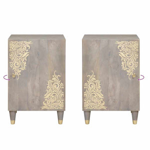 vidaXL Mobile da Bagno Grigio 38 x 33 x 58 cm Legno massello di mango