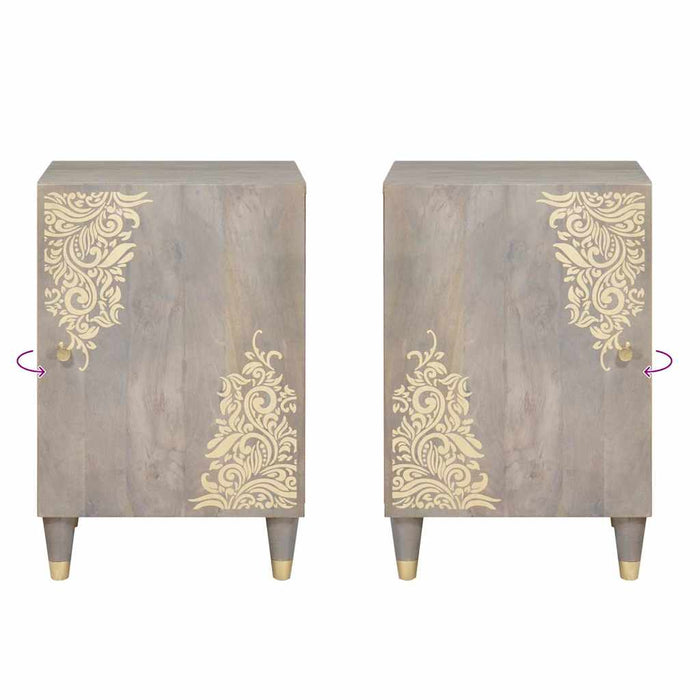 vidaXL Mobile da Bagno Grigio 38 x 33 x 58 cm Legno massello di mango