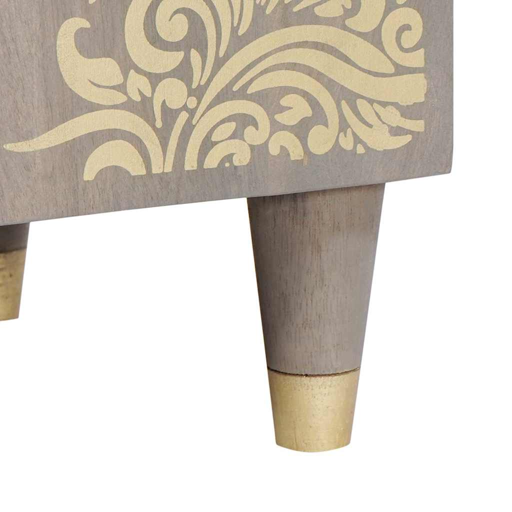 vidaXL Credenza Grigio 38 x 33.5 x 160 cm Legno massello di mango