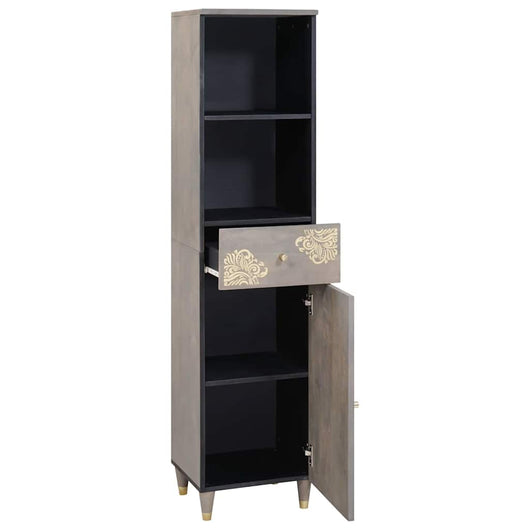 Credenza Grigio 38 x 33.5 x 160 cm Legno massello di mango 4018794