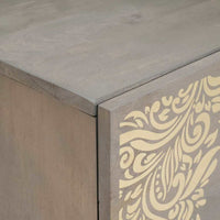 Credenza Grigio e Oro 40 x 33.5 x 75 cm Legno massello di mango 4018795