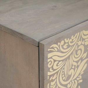Credenza Grigio e Oro 40 x 33.5 x 75 cm Legno massello di mango 4018795