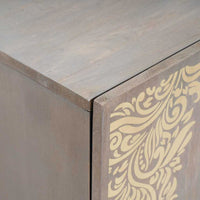 Credenza Grigio e Oro 40 x 33.5 x 75 cm Legno massello di mango 4018796