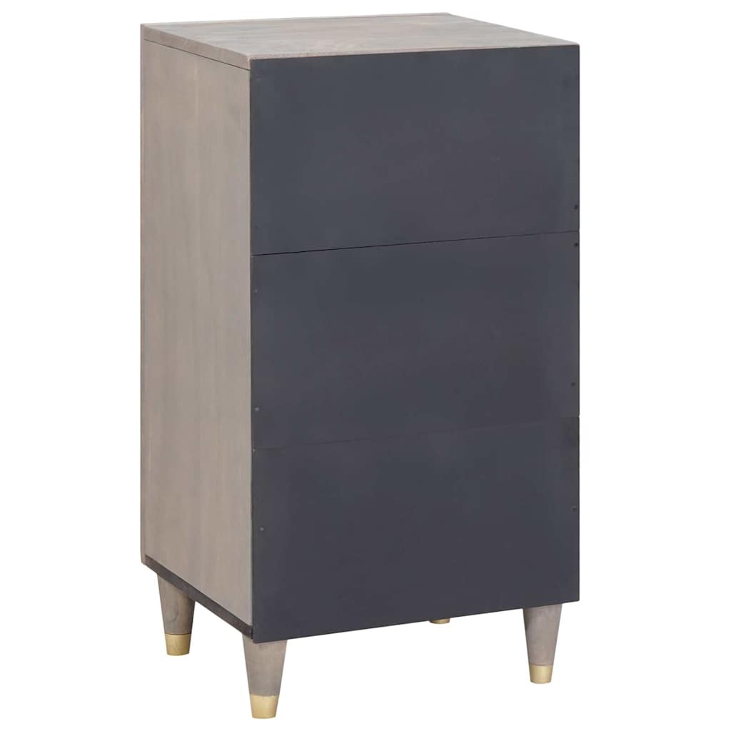 vidaXL Credenza Grigio e Oro 40 x 33.5 x 75 cm Legno massello di mango