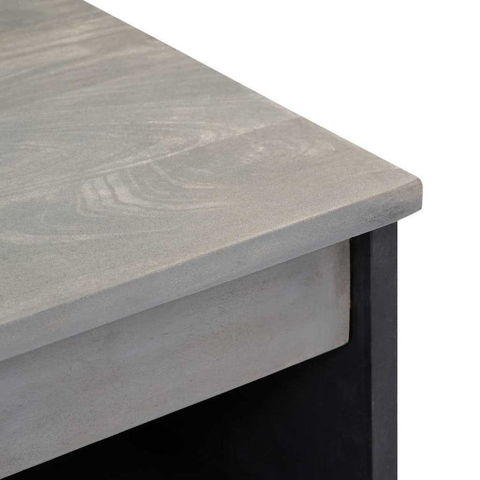 vidaXL Credenza Grigio e Oro 60 x 33.5 x 75 cm Legno massello di mango