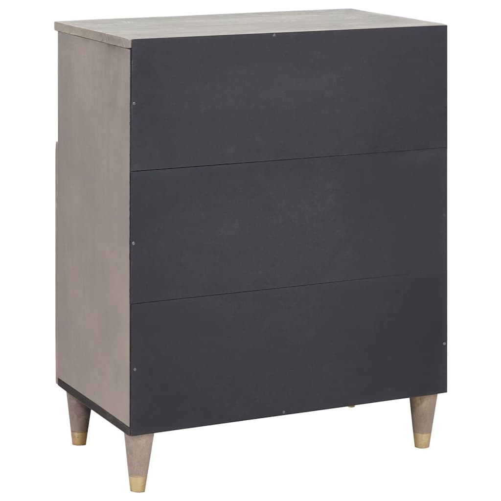 Credenza Grigio e Oro 60 x 33.5 x 75 cm Legno massello di mango 4018797