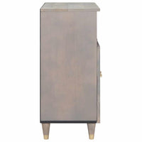 vidaXL Credenza Grigio e Oro 60 x 33.5 x 75 cm Legno massello di mango