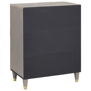 vidaXL Credenza Grigio e Oro 60 x 33 x 75 cm Legno massello di mango