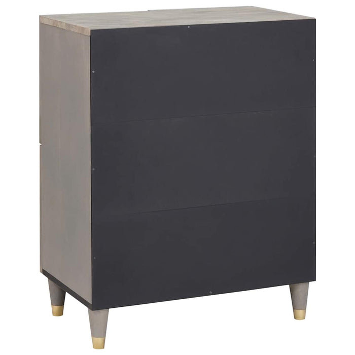 Credenza Grigio e Oro 60 x 33 x 75 cm Legno di mango massello 4018798