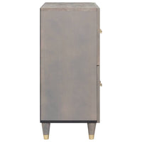 vidaXL Credenza Grigio e Oro 60 x 33 x 75 cm Legno massello di mango