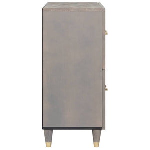vidaXL Credenza Grigio e Oro 60 x 33 x 75 cm Legno massello di mango