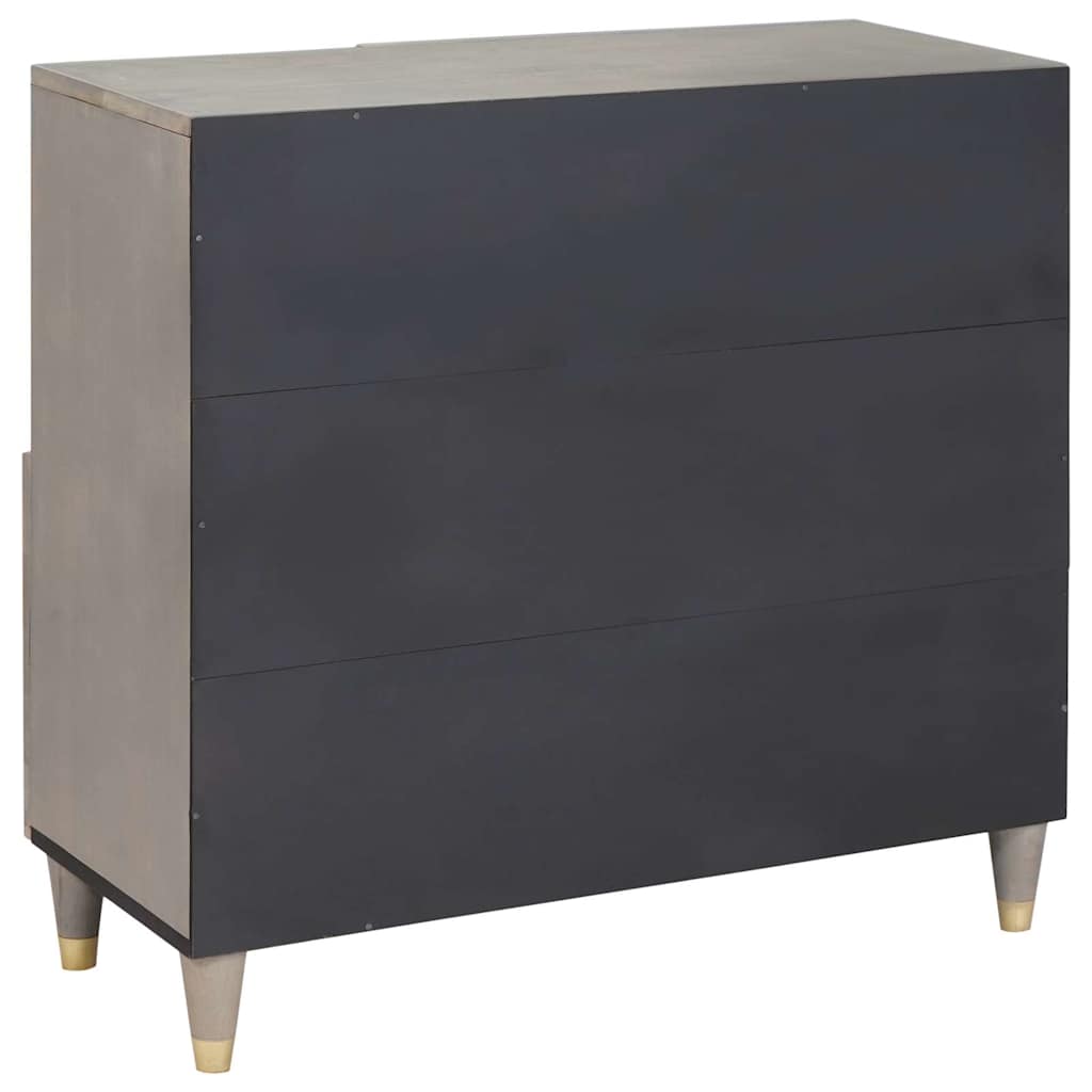 Credenza Grigio e Oro 80 x 33.5 x 75 cm Legno massello di mango 4018799
