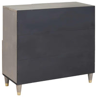 Credenza Grigio e Oro 80 x 33.5 x 75 cm Legno massello di mango 4018799