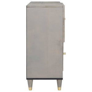 Credenza Grigio e Oro 80 x 33.5 x 75 cm Legno massello di mango 4018799