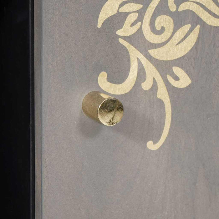 Credenza Grigio e Oro 90 x 33.5 x 75 cm Legno massello di mango 4018800