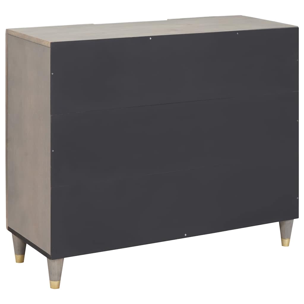 Credenza Grigio e Oro 90 x 33.5 x 75 cm Legno massello di mango 4018800