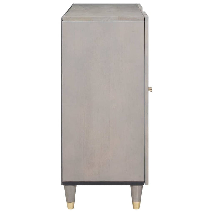 vidaXL Credenza Grigio e Oro 90 x 33.5 x 75 cm Legno massello di mango