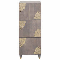 vidaXL Credenza con cassetto Grigio e Oro 40 x 33.5 x 110 cm