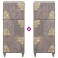 vidaXL Credenza con cassetto Grigio e Oro 40 x 33.5 x 110 cm