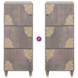 vidaXL Credenza con cassetto Grigio e Oro 40 x 33.5 x 110 cm