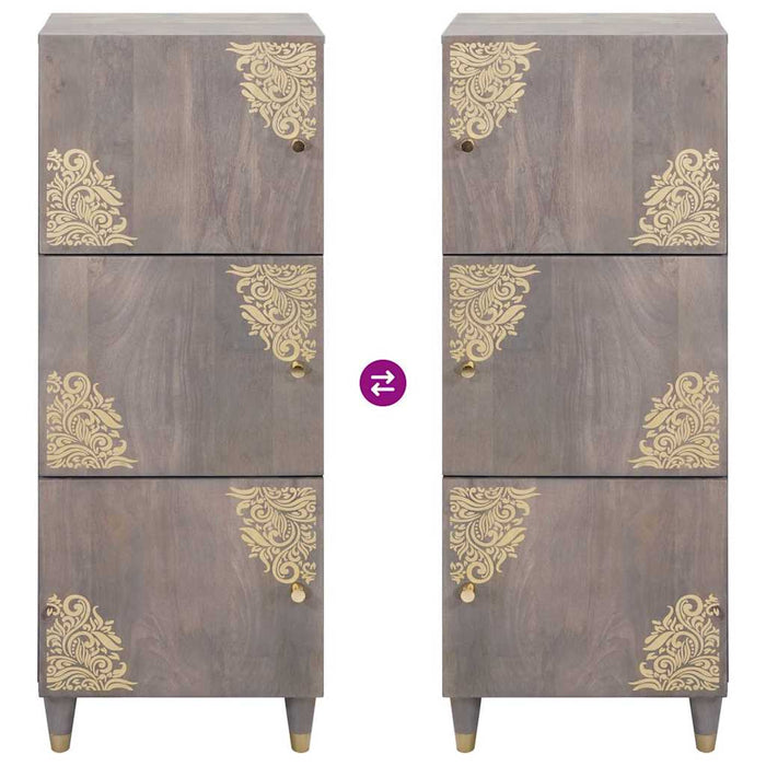 vidaXL Credenza con cassetto Grigio e Oro 40 x 33.5 x 110 cm