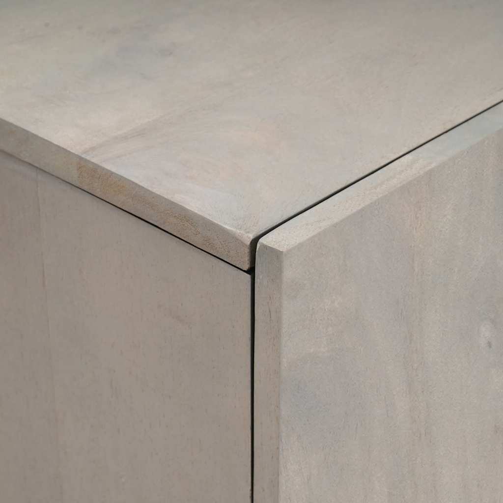 Credenza Grigio e Oro 60 x 33 x 100 cm Legno di mango massello 4018802
