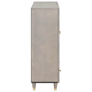 Credenza Grigio e Oro 60 x 33 x 100 cm Legno di mango massello 4018802
