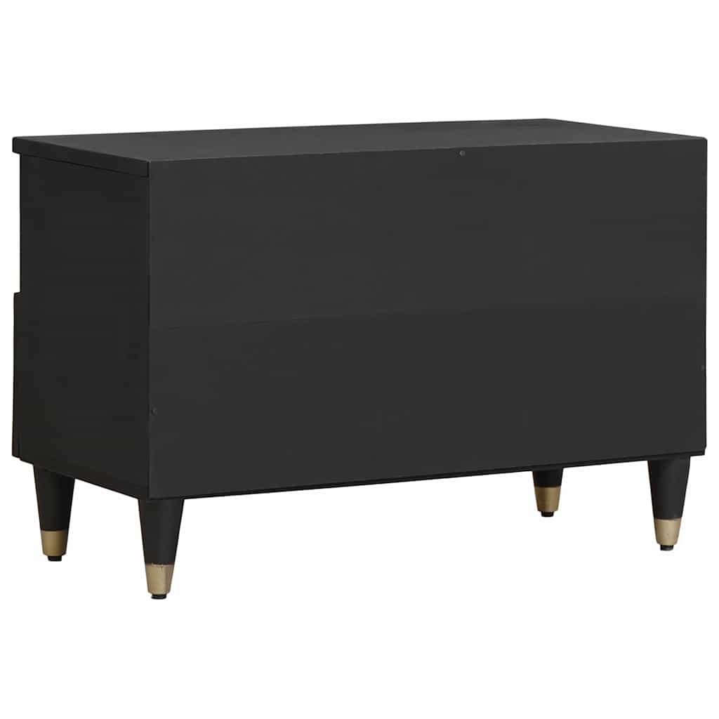 Mobile TV Nero 70 x 33 x 46 cm Legno di mango massello 4018809