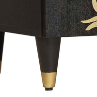 Credenza-Buffet-Armadio da cucina Nero 60 x 33 x 75 cm Legno di mango massello 872628