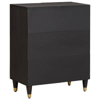 Credenza Nero 60 x 33 x 75 cm Legno di mango massello 4018810