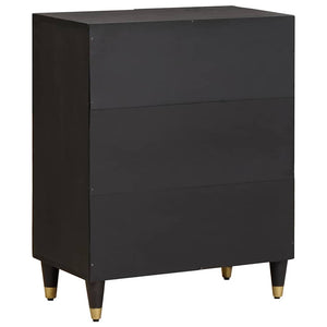 Credenza Nero 60 x 33 x 75 cm Legno di mango massello 4018810