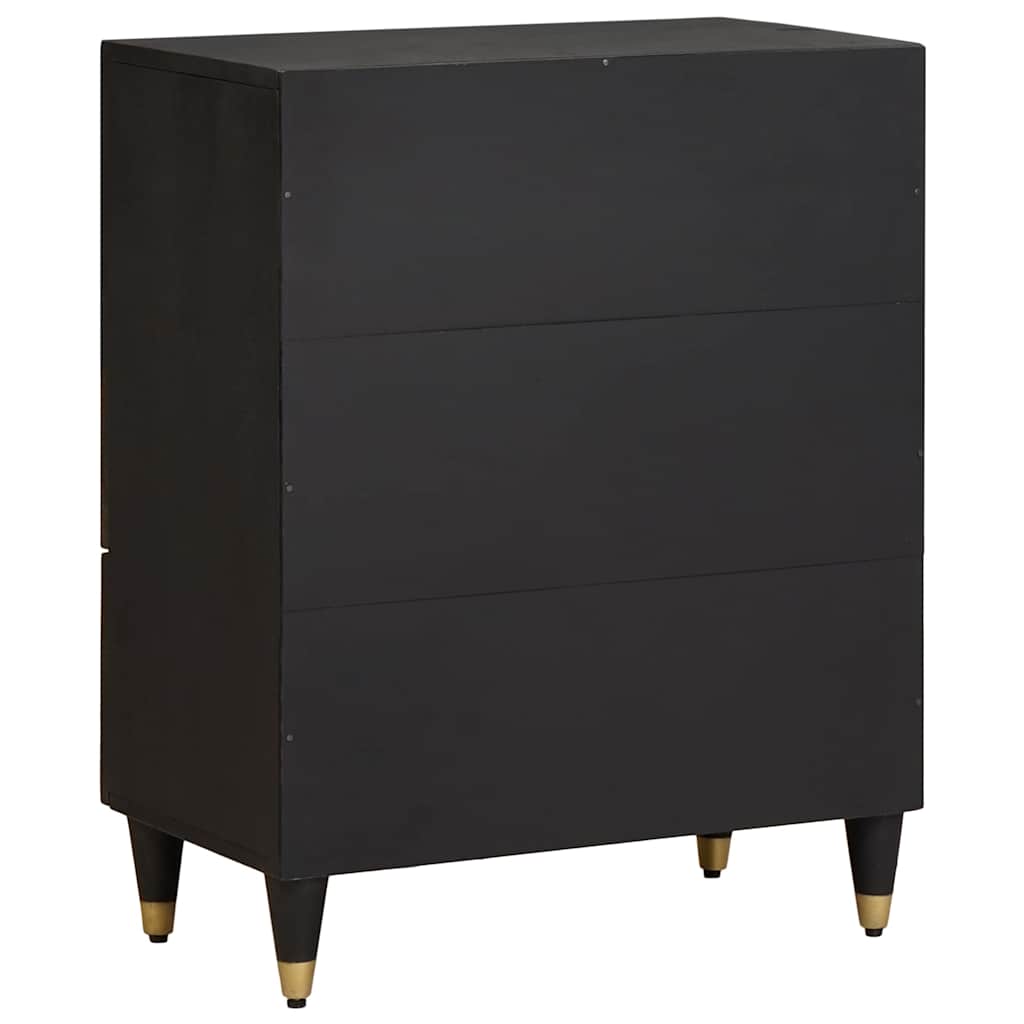 Credenza Nero 60 x 33 x 75 cm Legno di mango massello 4018811