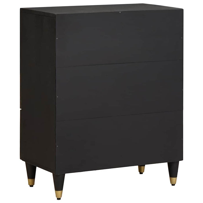 Credenza Nero 60 x 33 x 75 cm Legno di mango massello 4018811