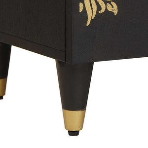 Armadio da Notte Nero 40 x 33 x 46 cm Legno di mango massello 4018814