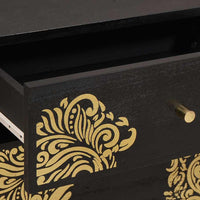 Comodino con porta-Tavolino da notte Nero 50 x 33 x 60 cm Legno di mango massello 284508