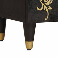 Comodino con porta Nero 50 x 33 x 60 cm Legno di mango massello 4018816