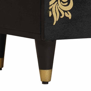 Armadio da Notte Nero 50 x 33 x 62 cm Legno di mango massello 4018817