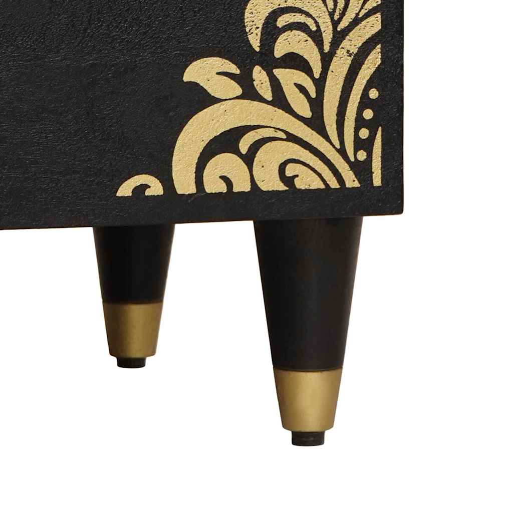 Armadio da Notte Nero 50 x 33 x 62 cm Legno di mango massello 4018818