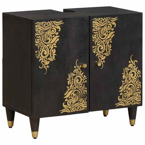 Armadio sottolavello con archiviazione-Mobile sottolavello Nero 62 x 33 x 58 cm