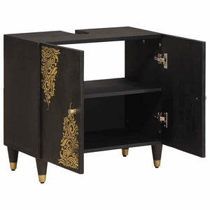 Armadio sottolavello con archiviazione-Mobile sottolavello Nero 62 x 33 x 58 cm